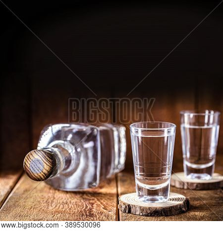 Alcoholic Beverages, Cachaça, Rum, Rum And Cognac. Selection Of Strong And Strong Alcoholic Beverage