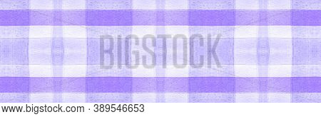 White Flannel Checks. Watercolour Tartan Material. Classic Textured Background. Seamless Flannel Che