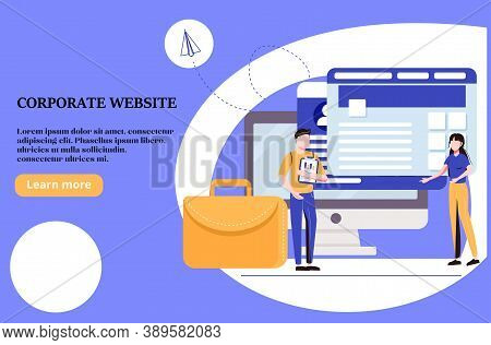 Corporate Website Website Ui Kit. Official Company Website, Business Online Representation, Corporat