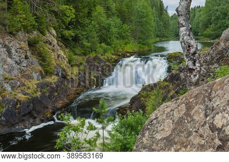 Kivach waterfall in Karelia Russia - nature background