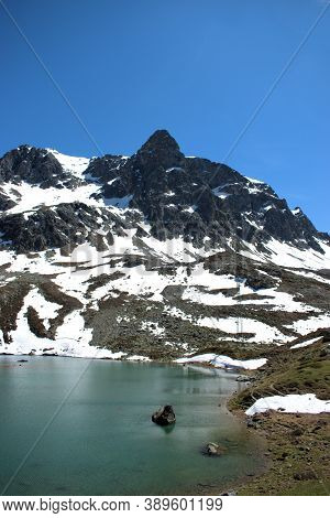 Pretty Little Lake On Top Of The Julierpass In Switzerland 27.5.2020