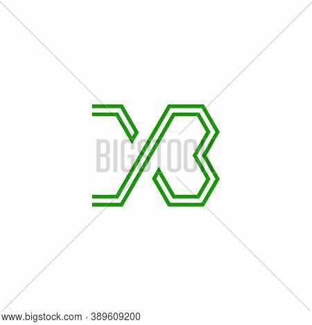 Letter Xb Simple Overlapping Line Symbol Logo Vector