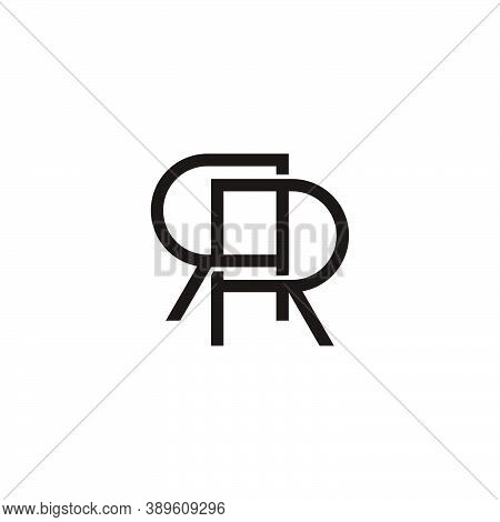 Letter Rr Linked Overlapping Line Geometric Logo Vector