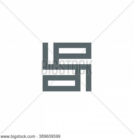 Letter Pd Abstract Square Geometric Square Line Logo Vector