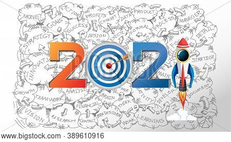 Creative Business Thinking2021,darts Shoot Into Crotch For Success, Plan Think Analyze Creative Work