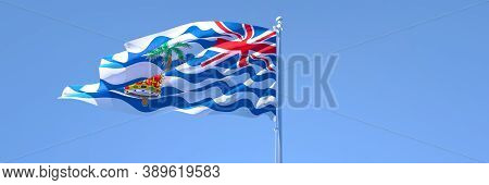 3d Rendering Of The National Flag Of British Indian Ocean Territory Waving
