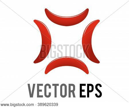 The Isolated Vector Red Anger Symbol Icon In Anime Or Manga, Represent Veins Popping On Angry Person