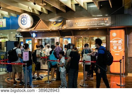Banqiao, Taiwan - Oct 4th, 2020: Taiwan Railroad Bento store at Banqiao Bus and MRT Station in New Taipei city, Taiwan