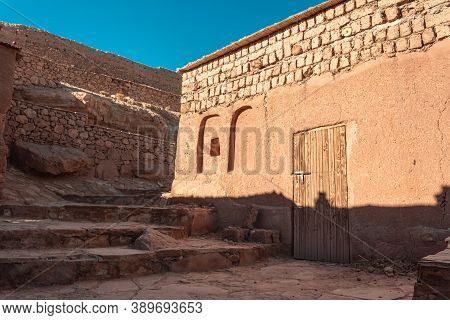 House Door At Ait Benhaddou, A Historic Ighrem Or Ksar (fortified Village) Along The Former Caravan 