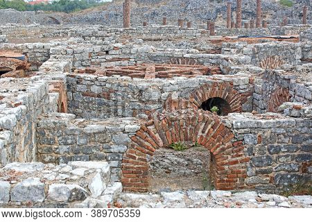 Walls Of The Roman Remains In Conimbriga, Portugal