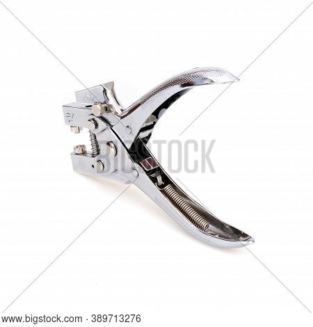 Metal Eyelet Setting Tool Isolated On White Background