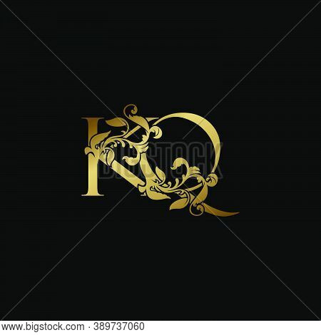 Elegance Luxury Deco Letter K And Q, Kq Golden Logo Vector Design, Alphabet Font Initial In Art Deco