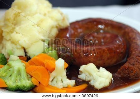 Patates püresi ve sosis