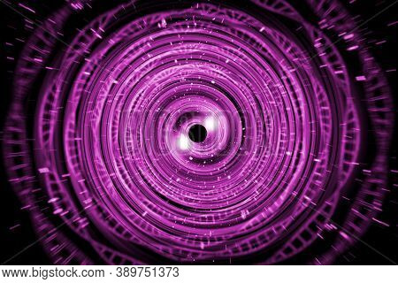 Universe Black Hole With Abstract Dna Strand Double Helix Space Background 3d Illustration