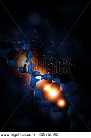 Abstract Dna Strand Double Helix Genetics 3d Illustration