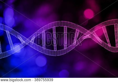 Abstract Dna Strand Double Helix Genetics 3d Illustration