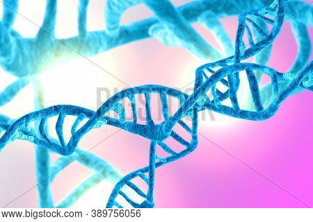 Abstract Dna Strand Double Helix Genetics 3d Illustration