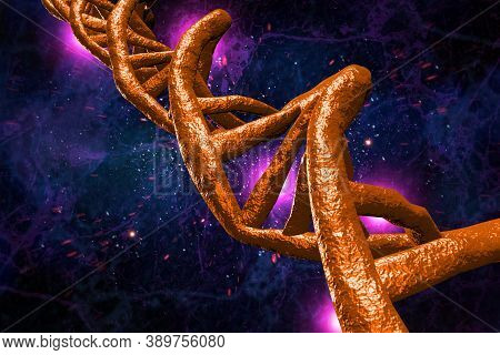 Abstract Dna Strand Double Helix Genetics 3d Illustration