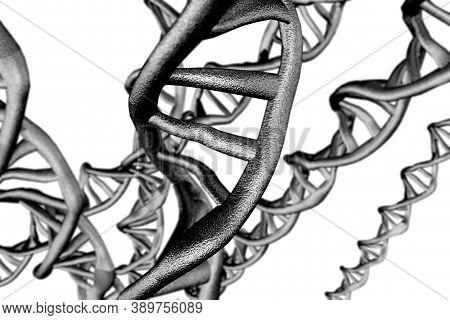 Abstract Dna Strand Double Helix Genetics 3d Illustration