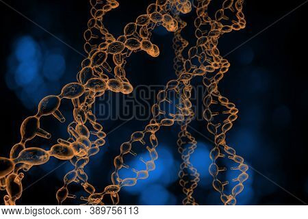 Abstract Dna Strand Double Helix Genetics 3d Illustration