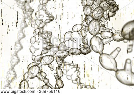 Abstract Dna Strand Double Helix Genetics 3d Illustration