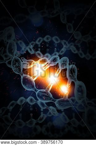 Abstract Dna Strand Double Helix Genetics 3d Illustration