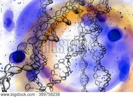 Abstract Dna Strand Double Helix Genetics 3d Illustration