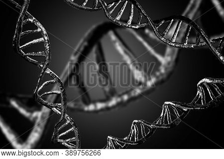 Abstract Dna Strand Double Helix Genetics 3d Illustration