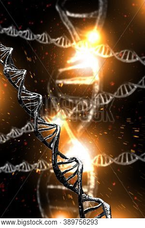 Abstract Dna Strand Double Helix Genetics 3d Illustration