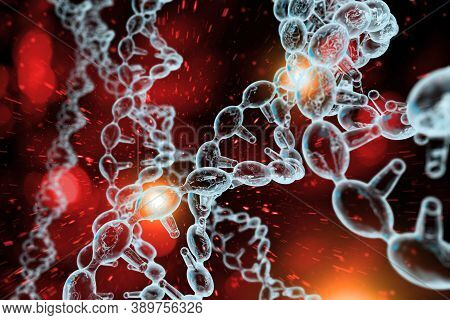 Abstract Dna Strand Double Helix Genetics 3d Illustration