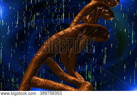 Abstract Dna Strand Double Helix Genetics 3d Illustration