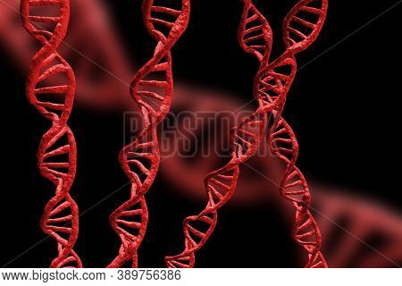 Abstract Dna Strand Double Helix Genetics 3d Illustration