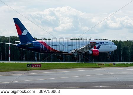July 2, 2019, Moscow, Russia. Airplane Boeing 767-300 Azur Air Airline At Vnukovo Airport In Moscow.