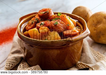 Poor Man's Meal Hungarian Hot Dog And Potato Goulash Stew