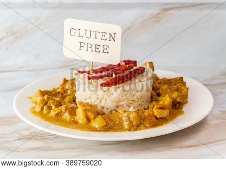 Authentic Spicy Indian Chicken Korma Curry With Jasmine Rice Gluten Free