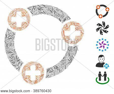 Dash Collage Based On Medical Collaboration Icon. Mosaic Vector Medical Collaboration Is Created Wit