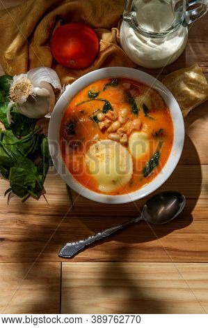 Creamy Italian Cheese Ravioli Soup With Cannellini Beans And Spinach