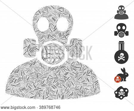 Hatch Mosaic Based On Toxic Work Icon. Mosaic Vector Toxic Work Is Designed With Randomized Hatch Do