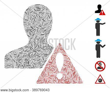Hatch Mosaic Based On User Risk Management Icon. Mosaic Vector User Risk Management Is Created With 