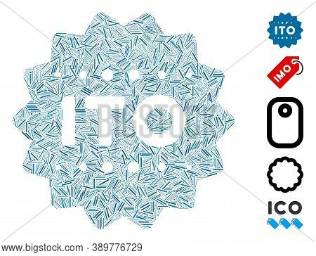 Line Mosaic Based On Ito Token Icon. Mosaic Vector Ito Token Is Designed With Scattered Line Dots. B