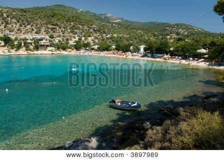 Aliki Beach i Thasos Grækenland