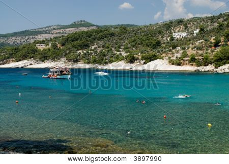 Aliki Beach i Thasos Grækenland