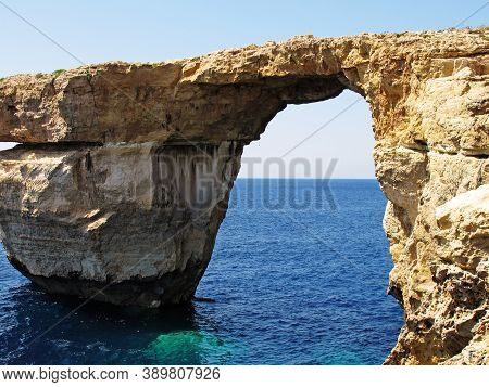 Malta Cliffs That Formed An Arch Of Stone
