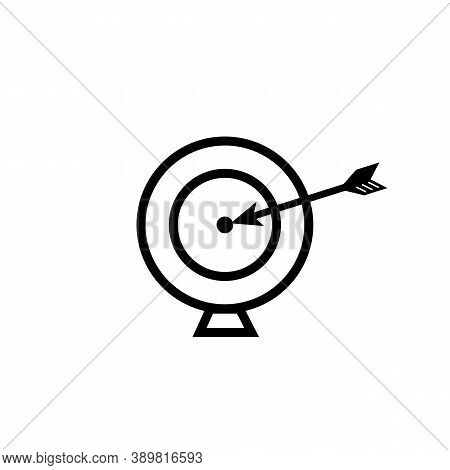 Right On Target Black Icon On White Background. Vector Eps10