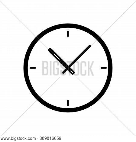 Black Clock Icon On A White Background. Eps10