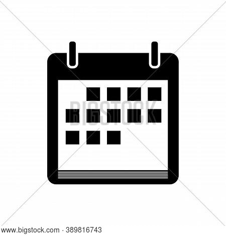 Calendar Of Days Black Icon On A White Background. Vector Eps10