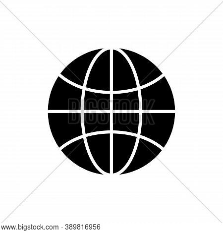 Globe Icon Black On White Background. Vector Eps10