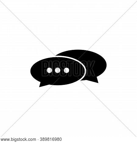 Chat Black Icon On White Background. Vector Eps10
