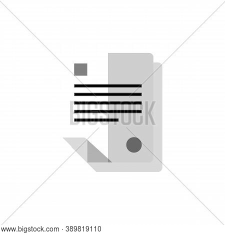 Document Icon Black-gray With Shadow. Paper. Vector Eps10