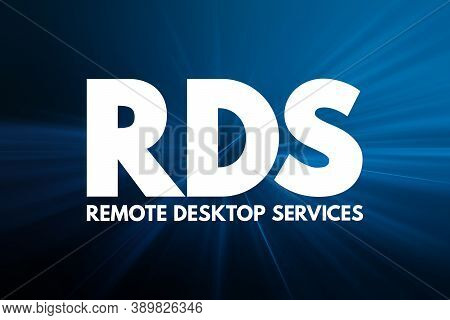 Rds - Remote Desktop Services Acronym, Technology Concept Background